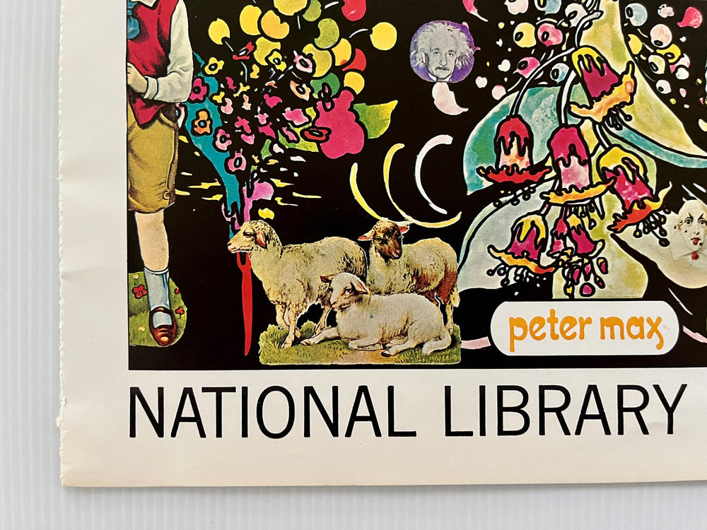 Peter Max Reading Is For Everybody National Library Week 1970 Vintage Poster