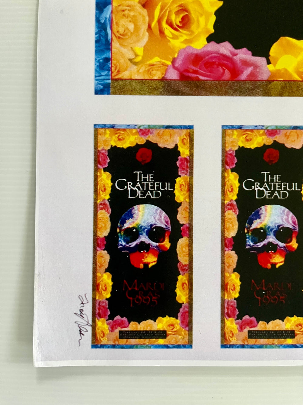 Grateful Dead 1995 Mardi Gras Oakland Coliseum Uncut Poster Sheet Photo Reproduction