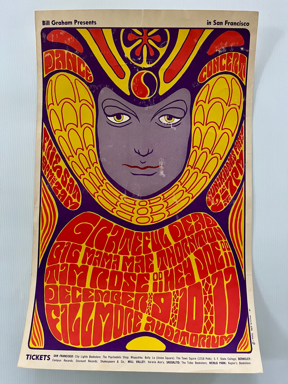 Grateful Dead Big Mama Thornton 1966 Fillmore BG-41 Wes Wilson 2nd Printing Poster