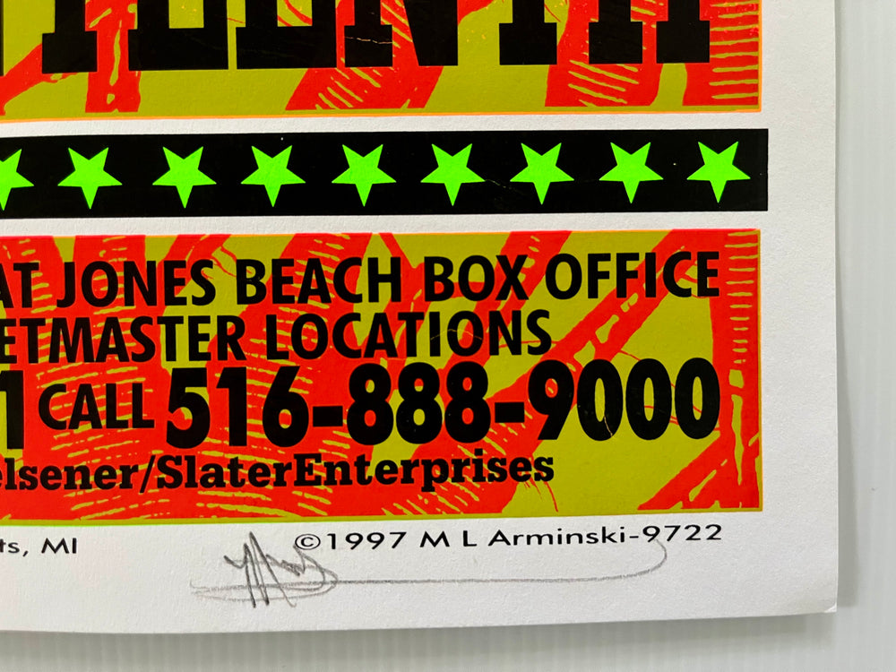 Bob Dylan Ani DiFranco 1997 Jones Beach Original Concert Poster Signed Mark Arminski