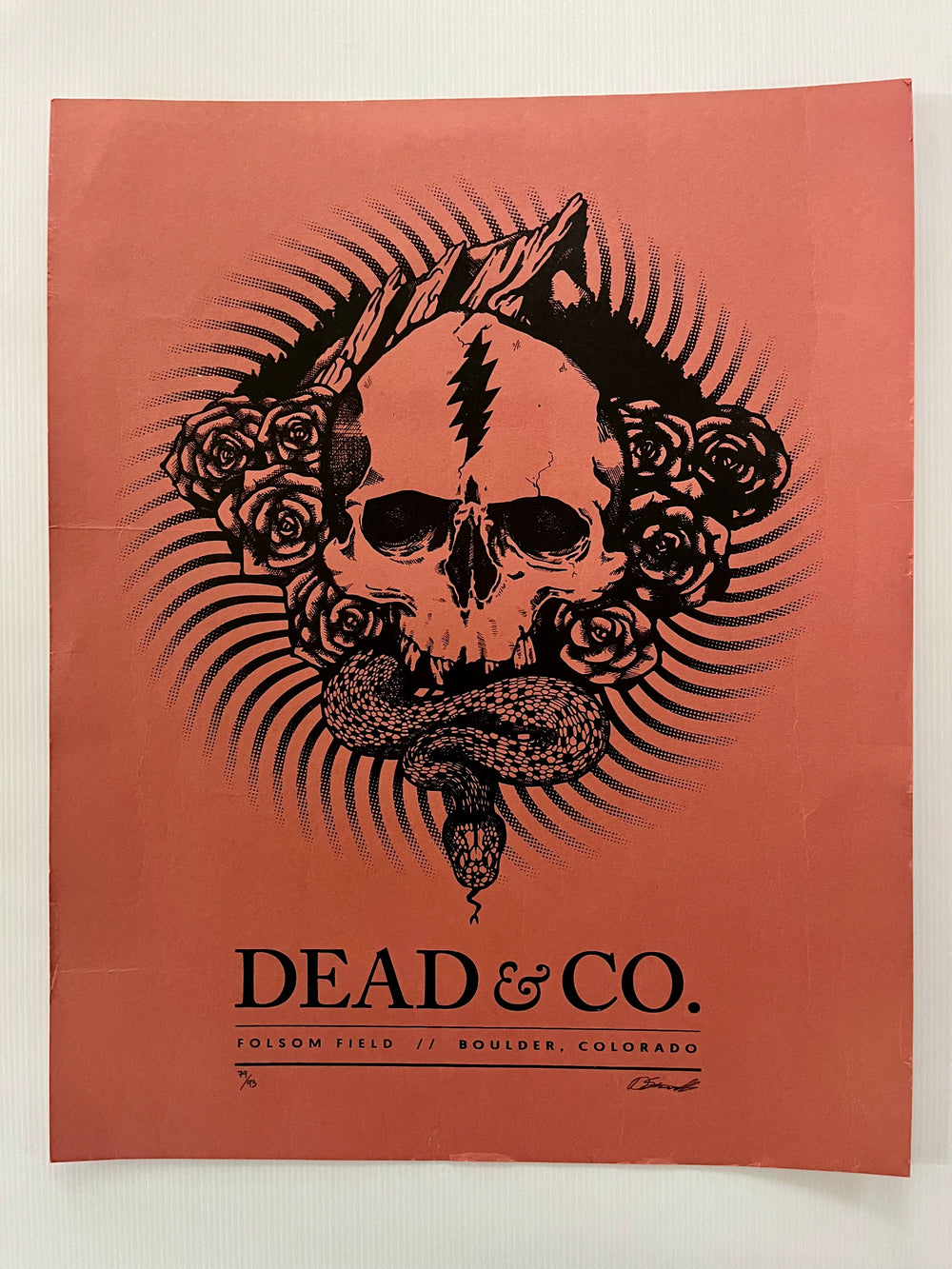 Dead & Company Folsom Field Boulder Signed Numbered 79/93 Skull Roses Concert Poster