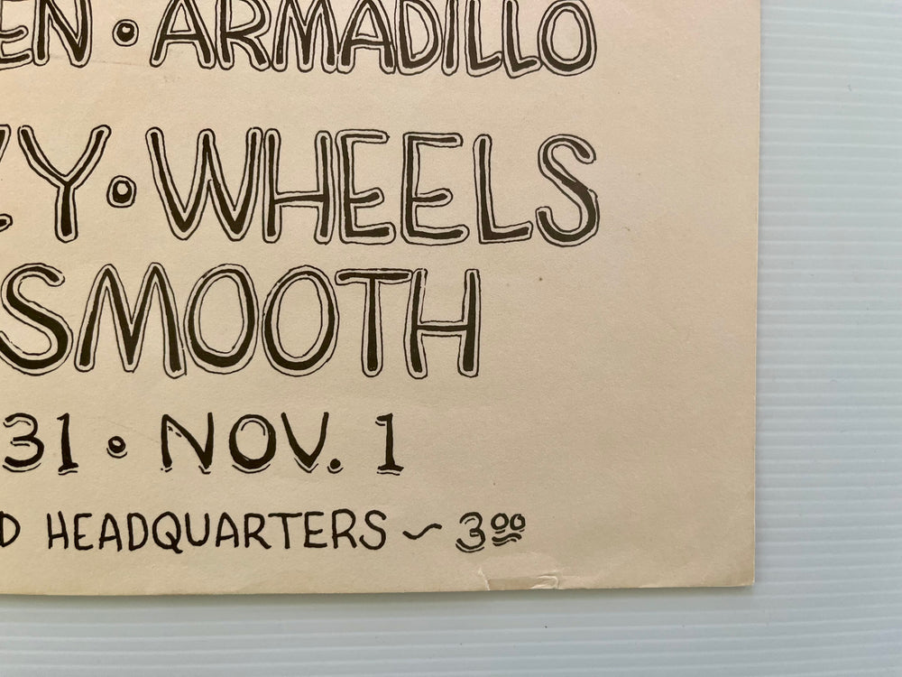 1975 Jim Franklin Armadillo World Headquarters Halloween Greezy Wheels Poster