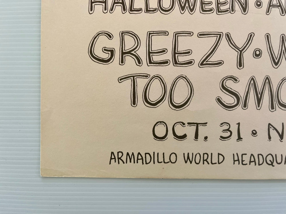 1975 Jim Franklin Armadillo World Headquarters Halloween Greezy Wheels Poster