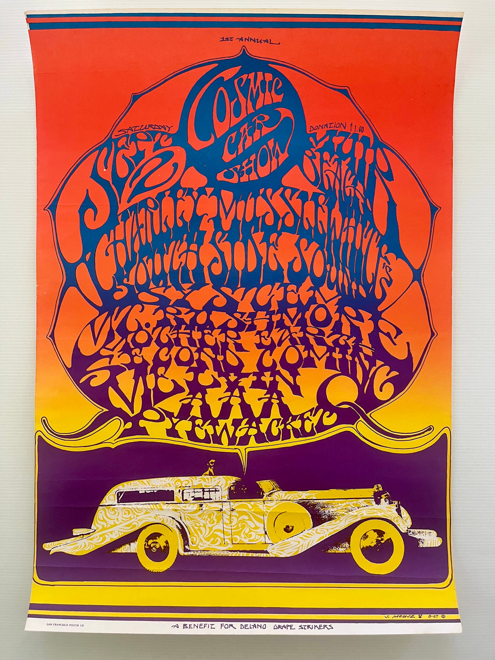 Stanley Mouse 1967 Cosmic Car Show Muir Beach Psychedelic Poster Reproduction