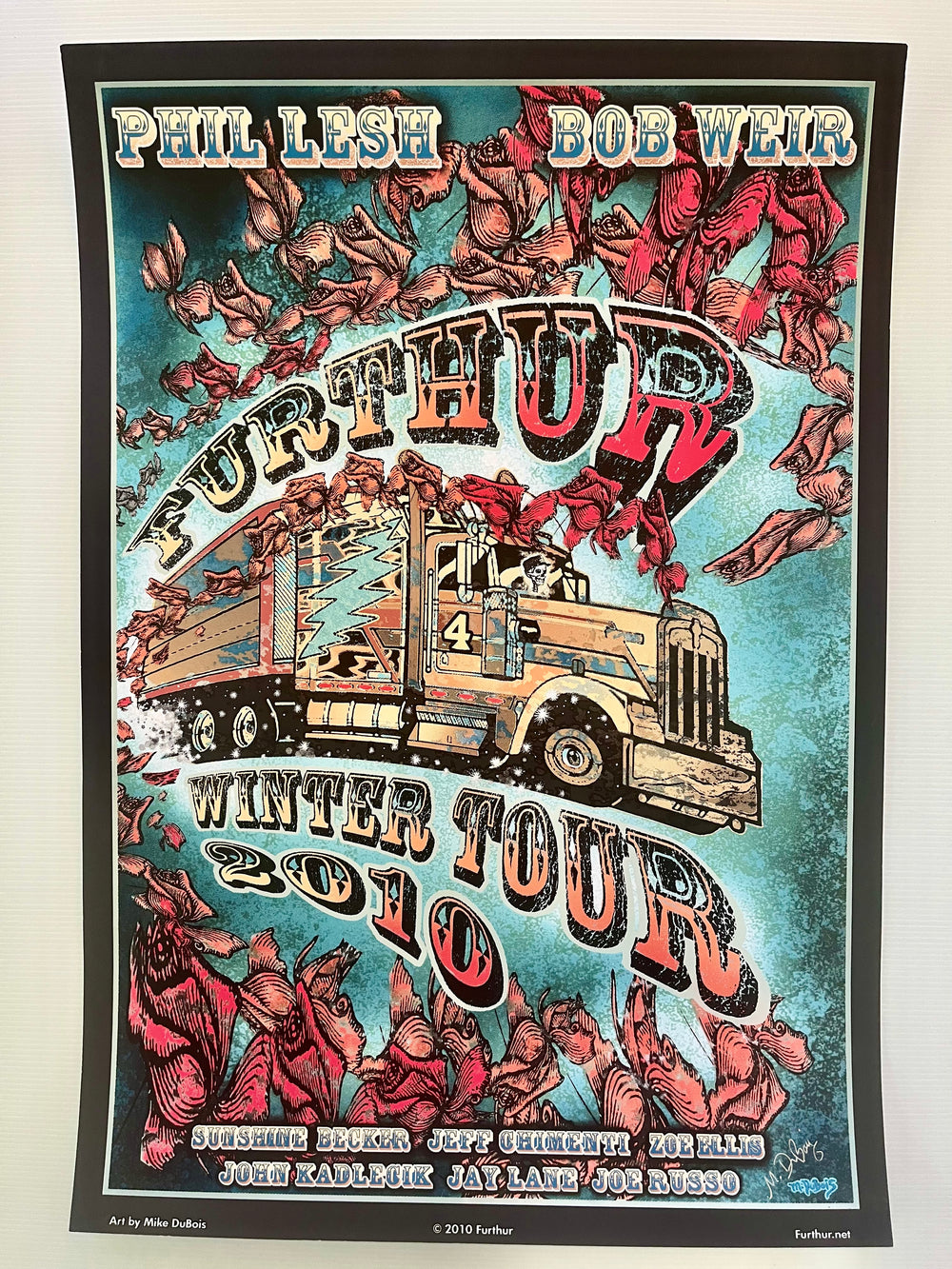 Furthur Phil Lesh Bob Weir 2010 Winter Tour Mike DuBois Signed Original Silkscreen Poster
