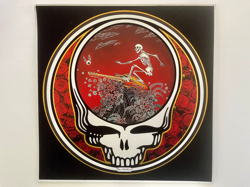 EMEK Grateful Dead Steal Your Face Skeleton Roses 2025 Signed Numbered 77/100 Art Print