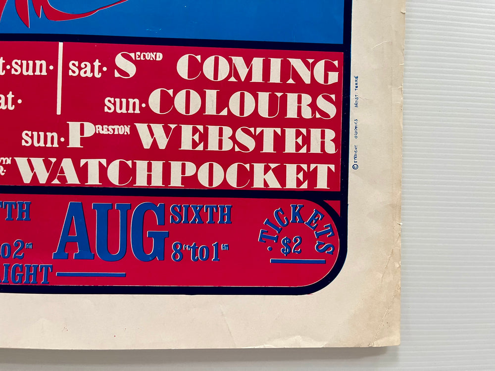 Wildflower Clover 1967 Original Straight Theater Concert Poster San Francisco Terre