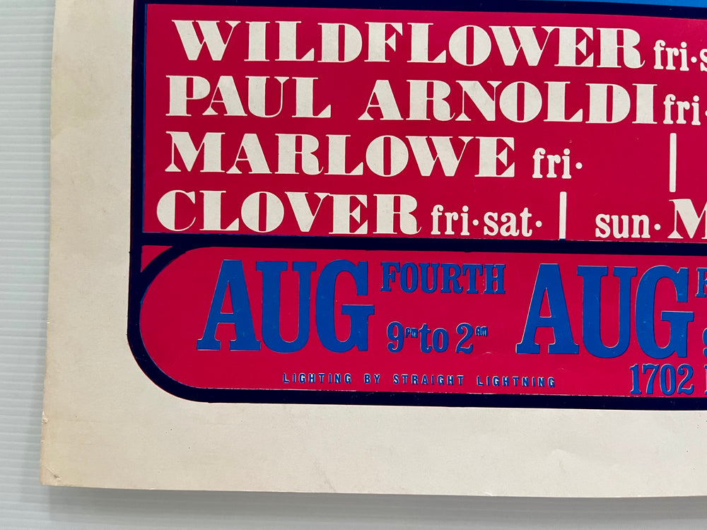 Wildflower Clover 1967 Original Straight Theater Concert Poster San Francisco Terre