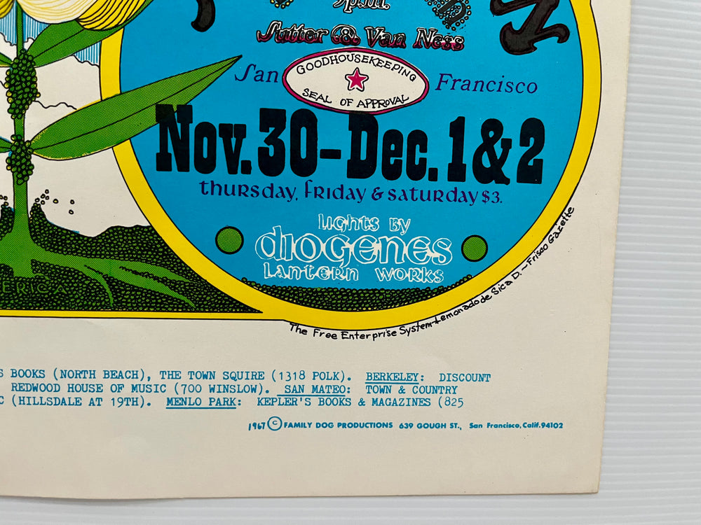 Flatt & Scruggs 1967 Original FD-94-1 Avalon Ballroom Family Dog Concert Poster