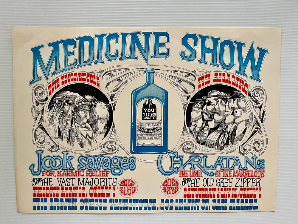 Rick Griffin 1967 Medicine Show Original Concert Poster Charlatans Jook Savages AOR 2.300
