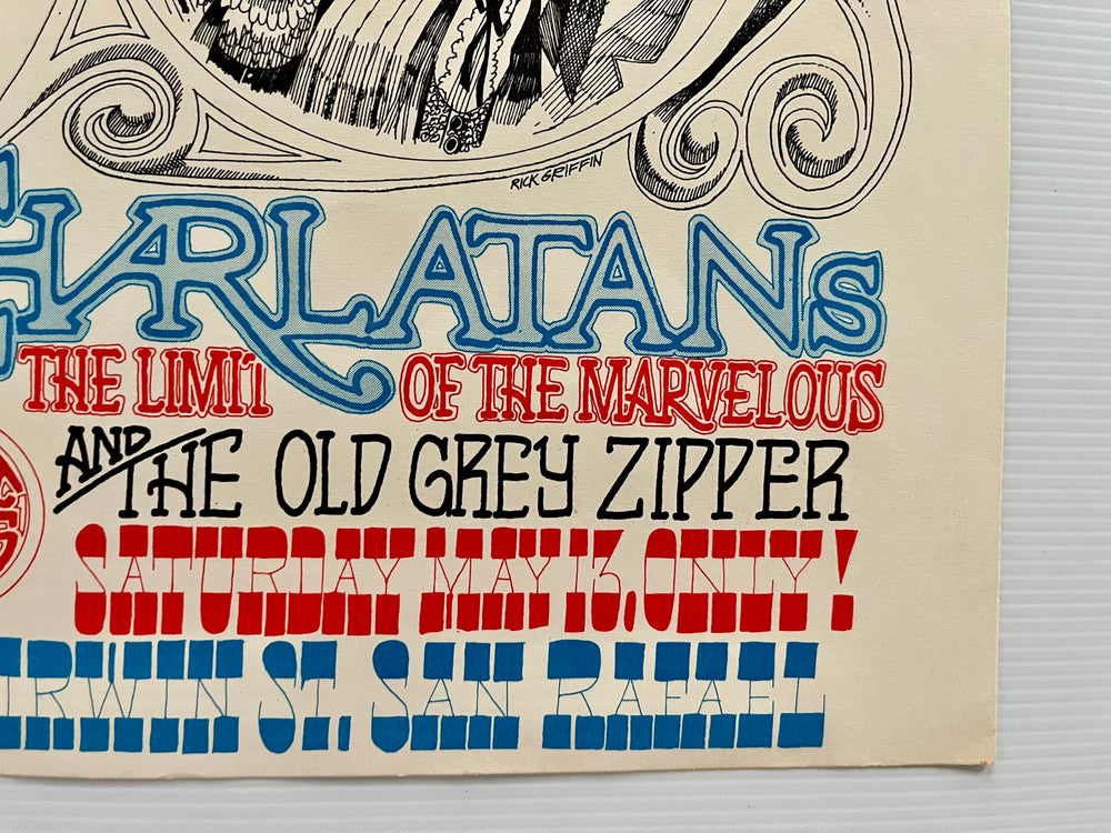 Rick Griffin 1967 Medicine Show Original Concert Poster Charlatans Jook Savages AOR 2.300