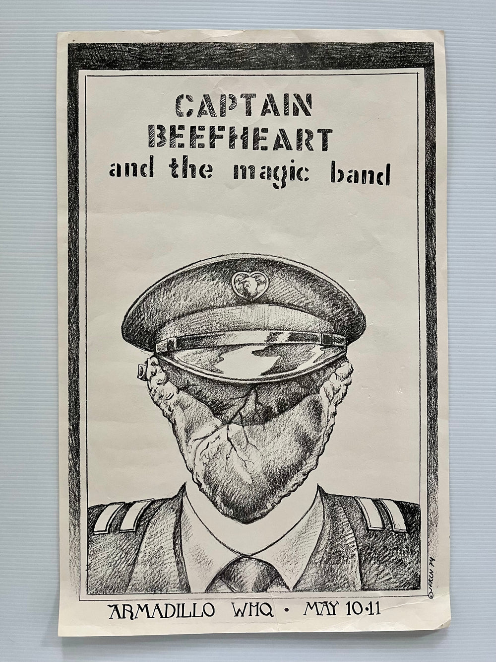 Captain Beefheart Magic Band 1974 Armadillo World HQ Austin Concert Poster Jim Franklin