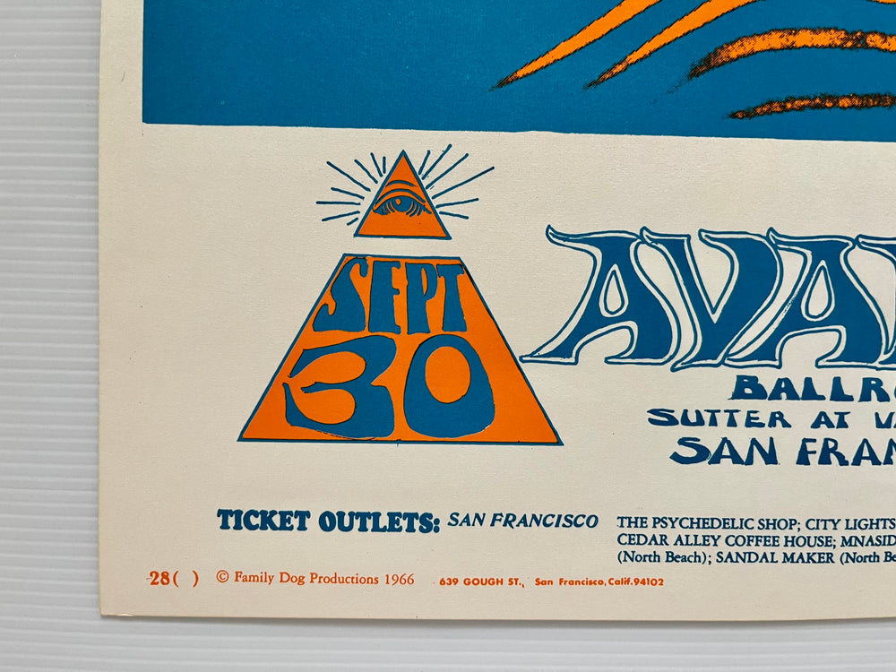 1966 13th Floor Elevators Quicksilver Avalon FD-28 Zebra Man 3rd Print Mouse Kelley