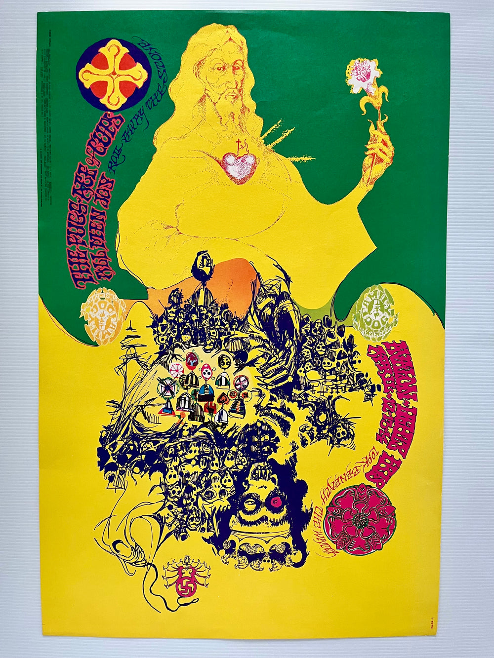 Vintage 1960s THE ULTIMATE TRIP Psychedelic Blacklight Poster No. 114-1 Brotherhood