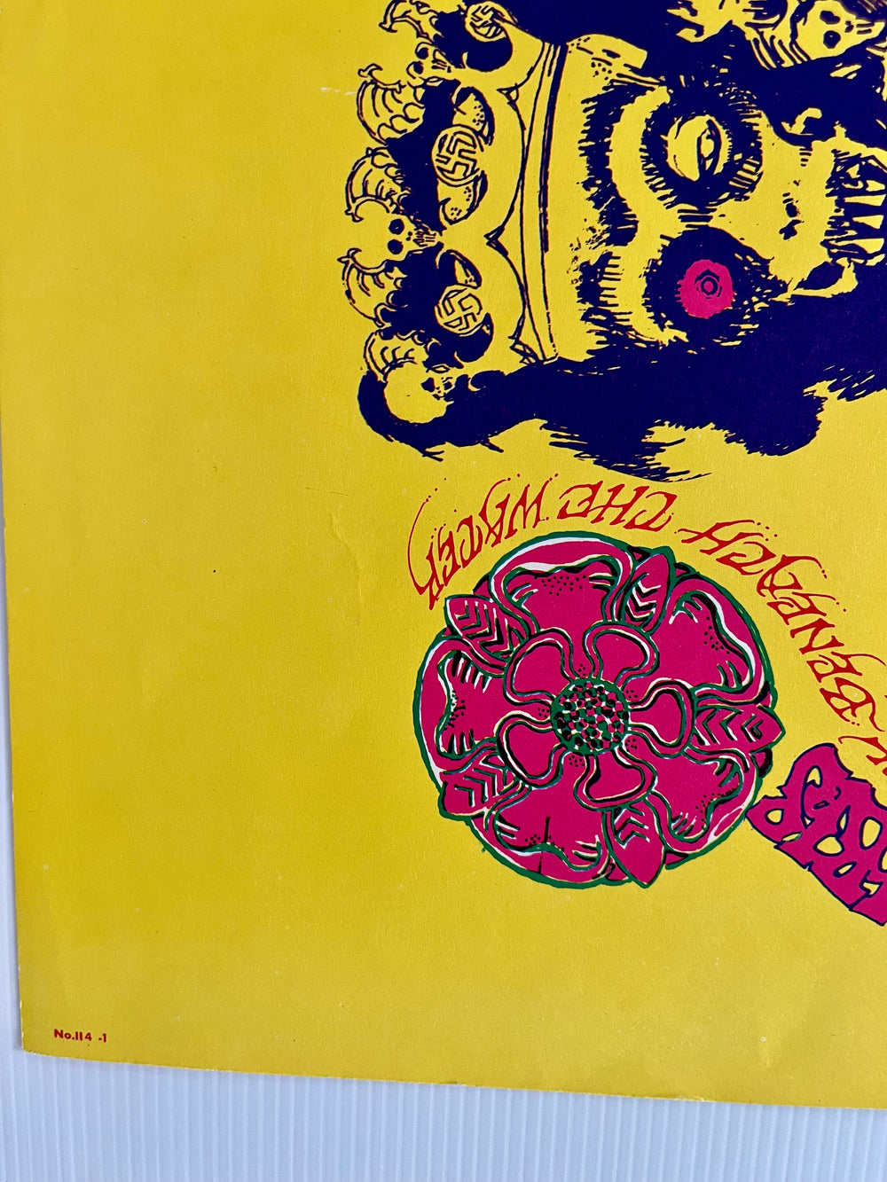 Vintage 1960s THE ULTIMATE TRIP Psychedelic Blacklight Poster No. 114-1 Brotherhood