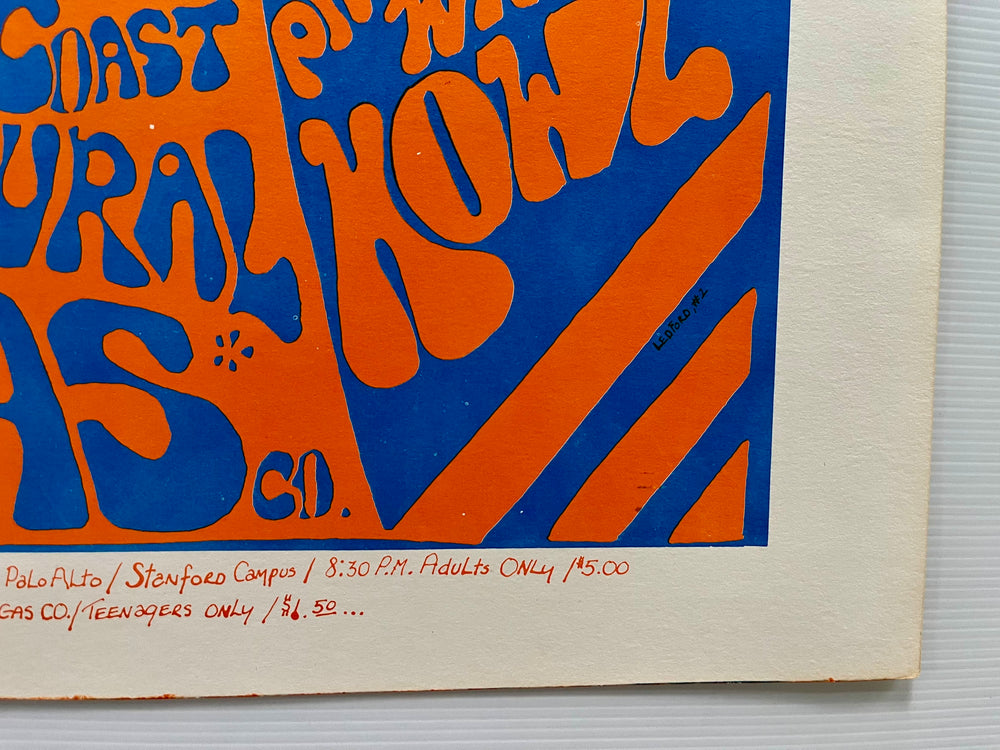 1967 Cabana Hotel Palo Alto Psychedelic Concert Poster West Coast Natural Gas HOWL