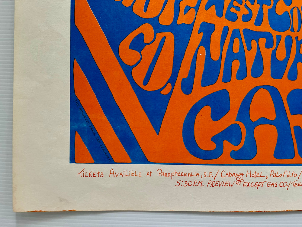1967 Cabana Hotel Palo Alto Psychedelic Concert Poster West Coast Natural Gas HOWL
