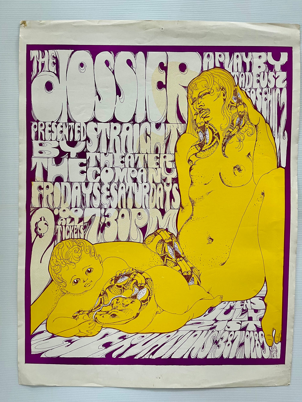 RARE 1968 The Passage Psychedelic Theater Poster Jack DeGonia Original 60s