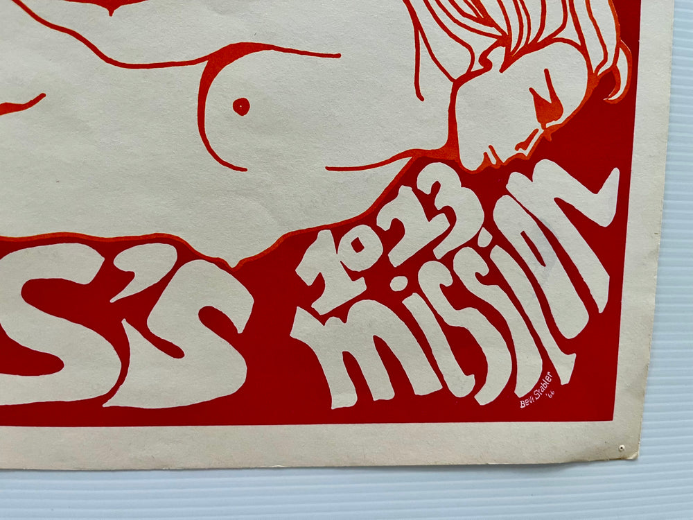 RARE 1966 Psychedelic Center Carlo’s SF Concert Poster Bevi Stabler Original
