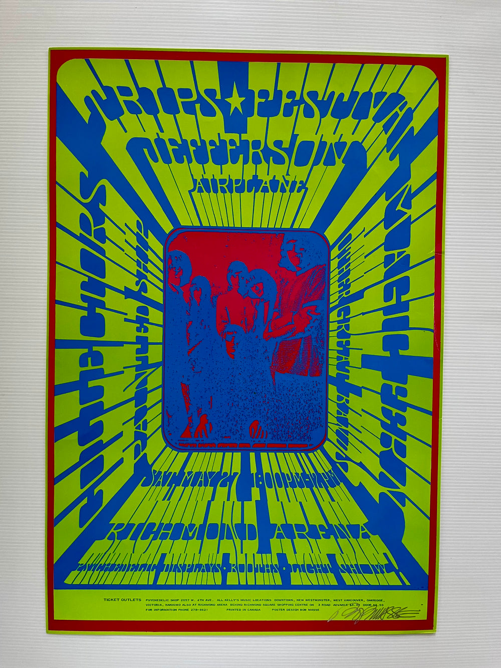 Jefferson Airplane 1967 Trips Festival Bob Masse Signed RP-2 Concert Poster