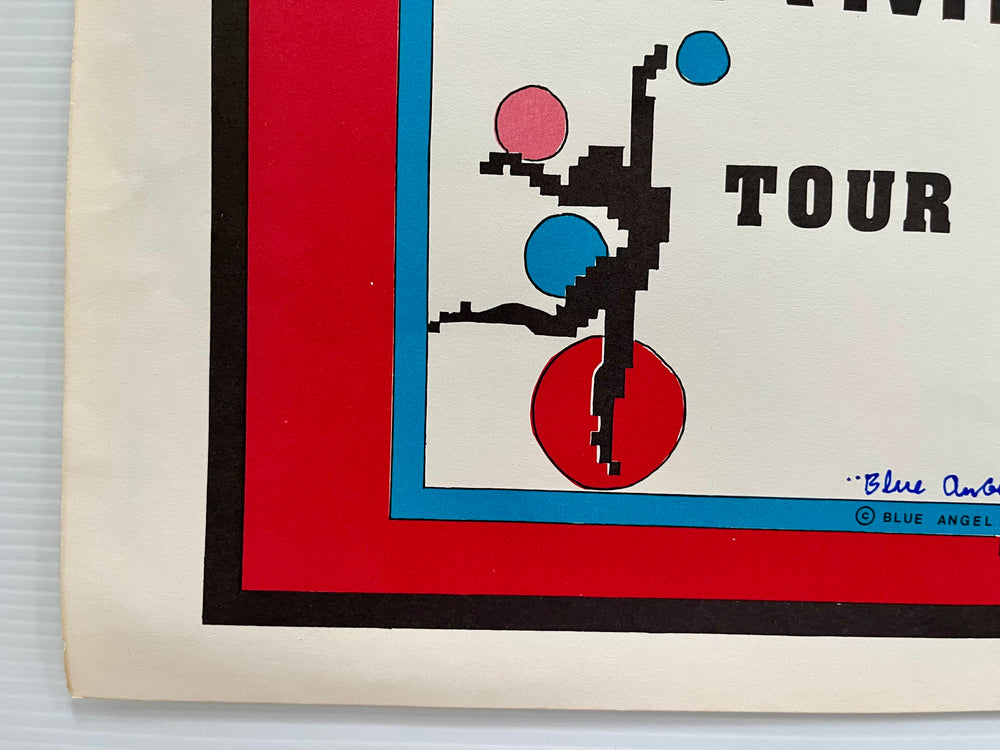 David Bowie 1983 Let’s Dance in America Tour Poster Blue Angel Original Vintage