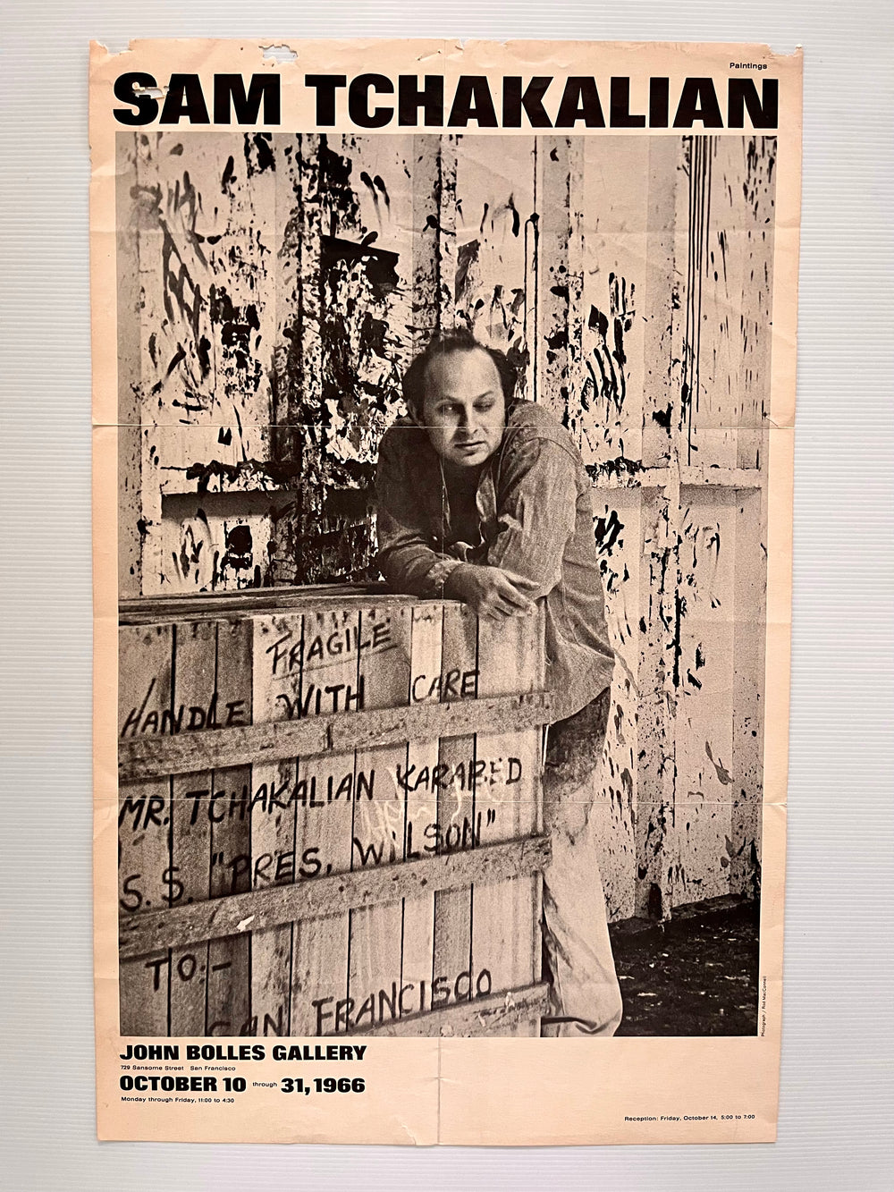 Sam Tchakalian 1966 Original John Bolles Gallery San Francisco Art Exhibition Poster