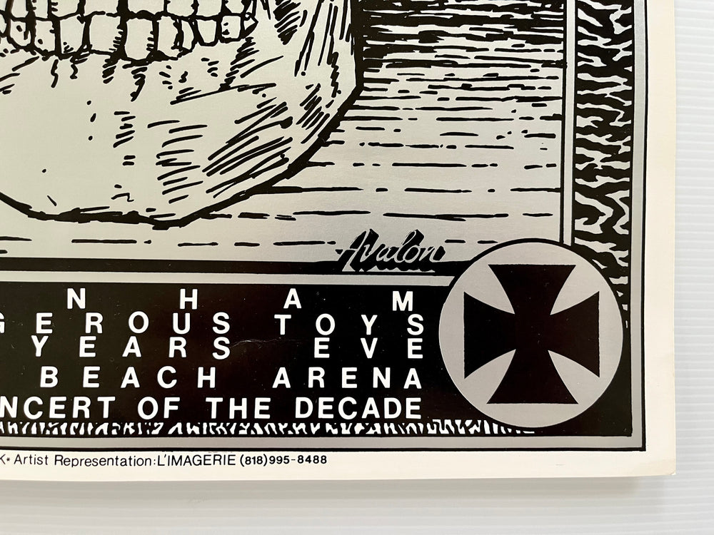 1989 THE CULT Bonham Dangerous Toys Long Beach Arena NYE Poster Frank Kozik 1st Print
