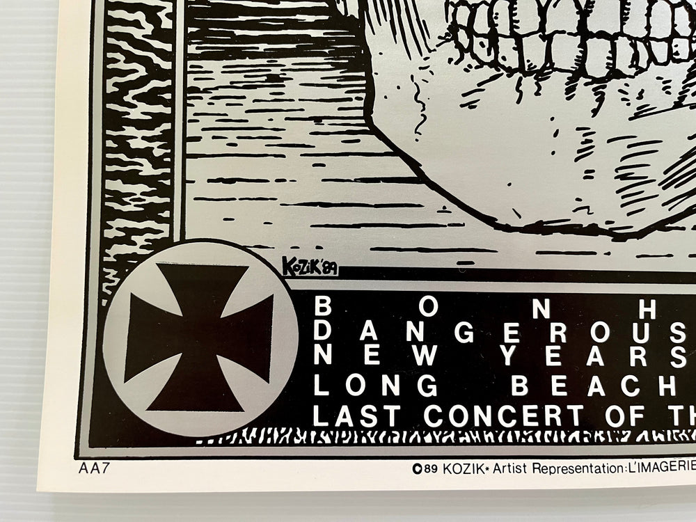 1989 THE CULT Bonham Dangerous Toys Long Beach Arena NYE Poster Frank Kozik 1st Print
