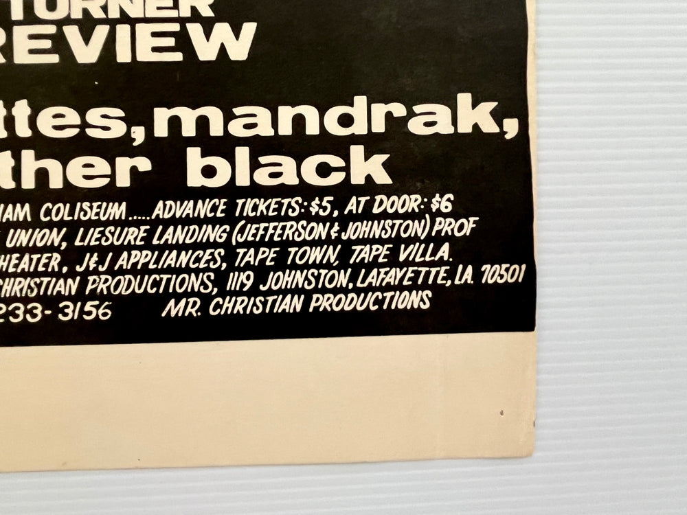 1971 Ike & Tina Turner Soul Revue Blackham Coliseum Lafayette LA Halloween Poster