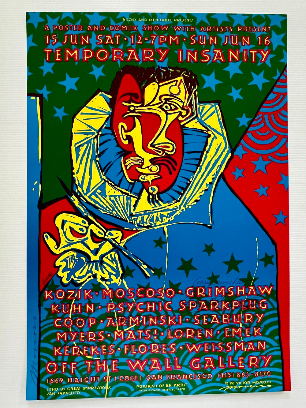 1996 Temporary Insanity Poster Off The Wall Gallery Signed & Numbered Grimshaw Seabury