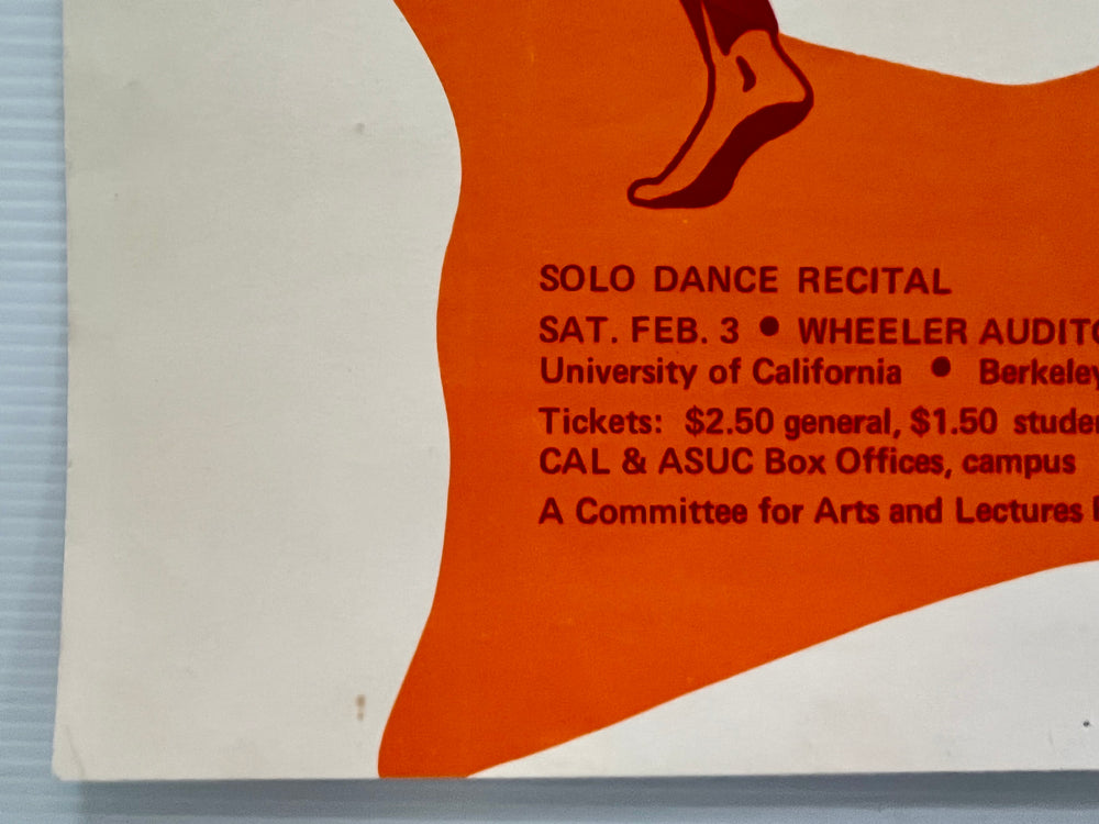 Original 1968 Sybil Shearer Berkeley Dance Poster Wheeler Auditorium UC California