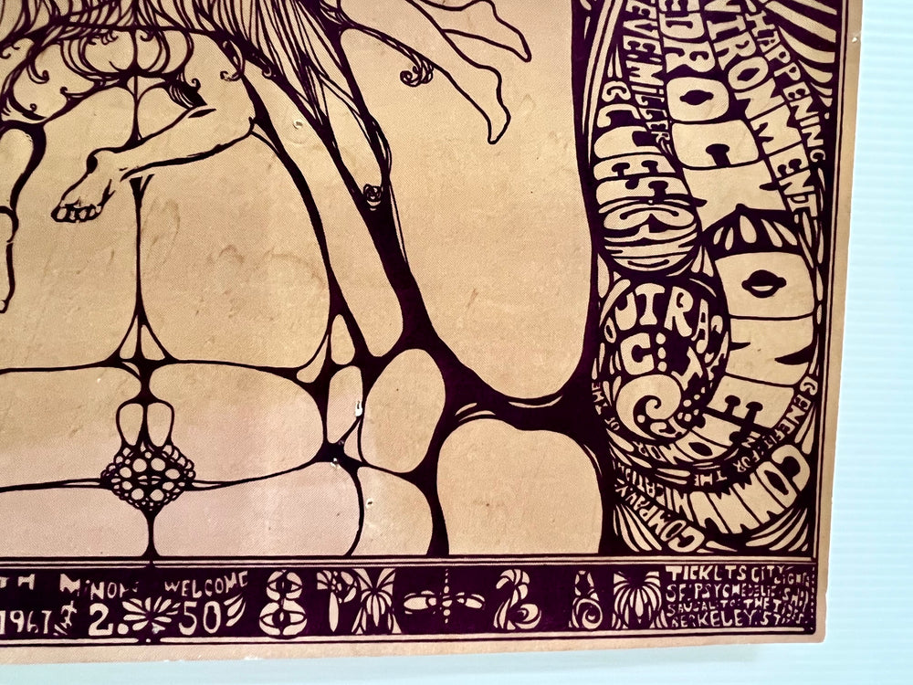 1967 Bedrock One SF Psychedelic Poster Steve Miller Dino Valenti Brautigan California Hall