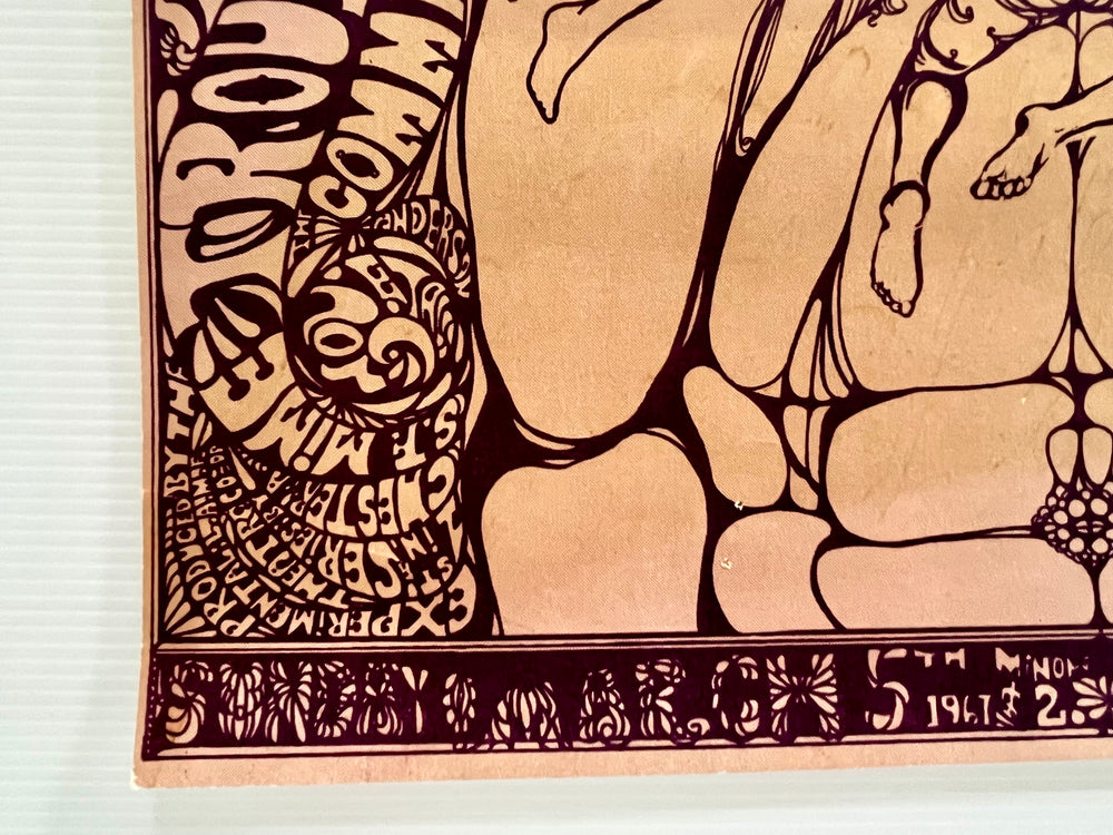 1967 Bedrock One SF Psychedelic Poster Steve Miller Dino Valenti Brautigan California Hall
