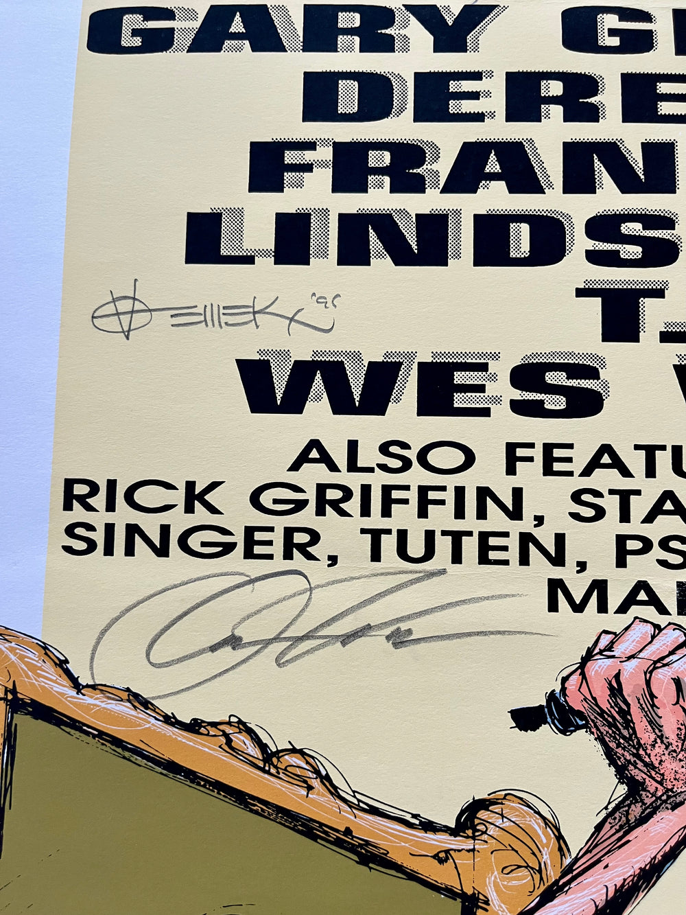 Derek Hess Visual Jams 1995 Multi-Signed Rock Art Poster #26/300 Gary Grimshaw