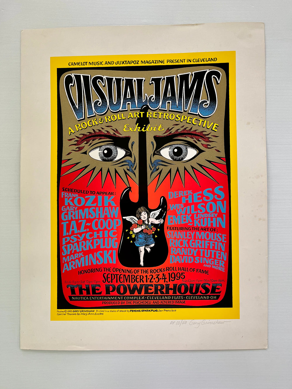 Gary Grimshaw VISUAL JAMS 1995 Signed AP 13/28 Rock Hall Cleveland Poster