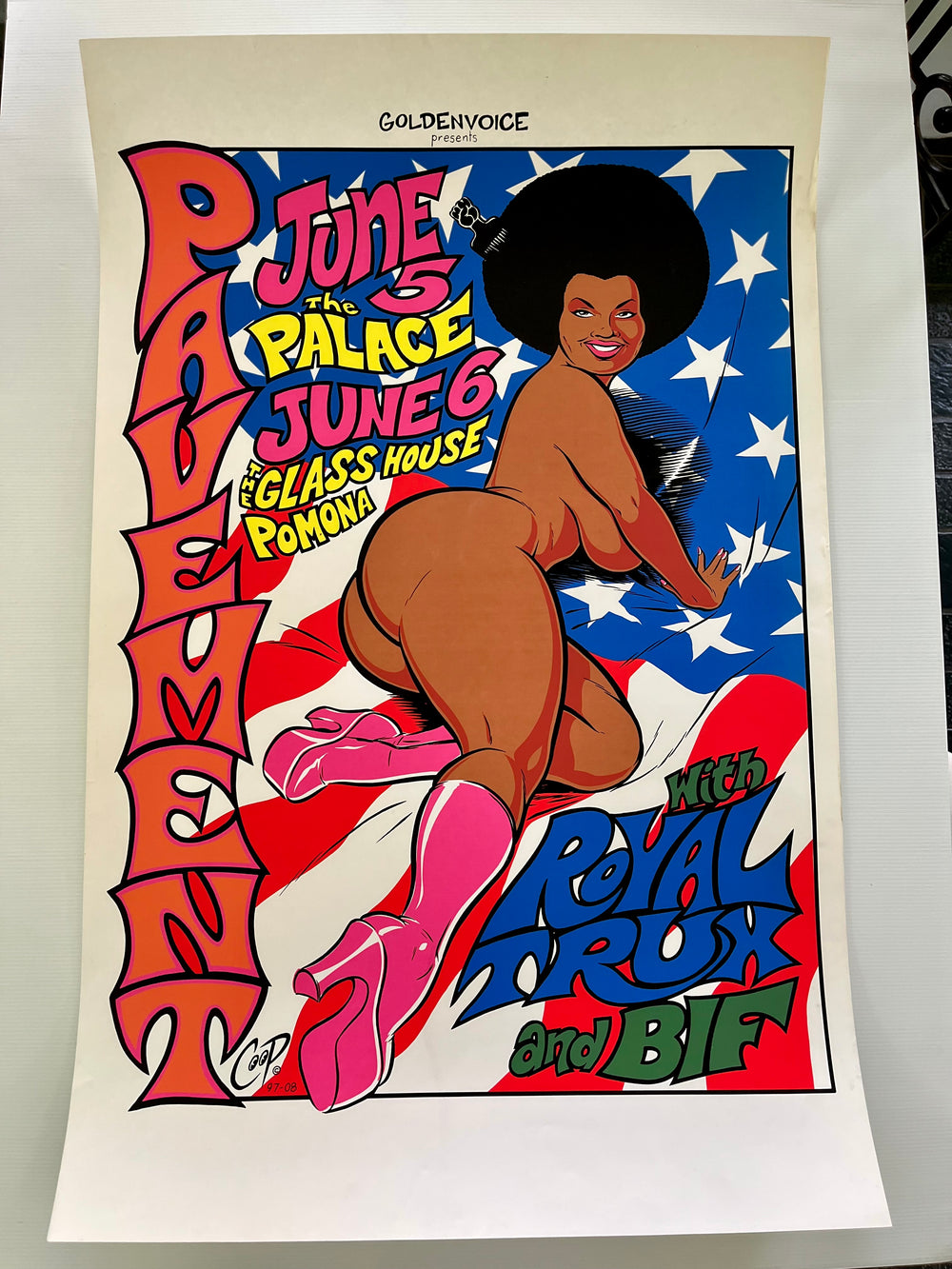 1997 Pizzicato Five COOP Goldenvoice Concert Poster Royal Crown Revue Pomona 97-08