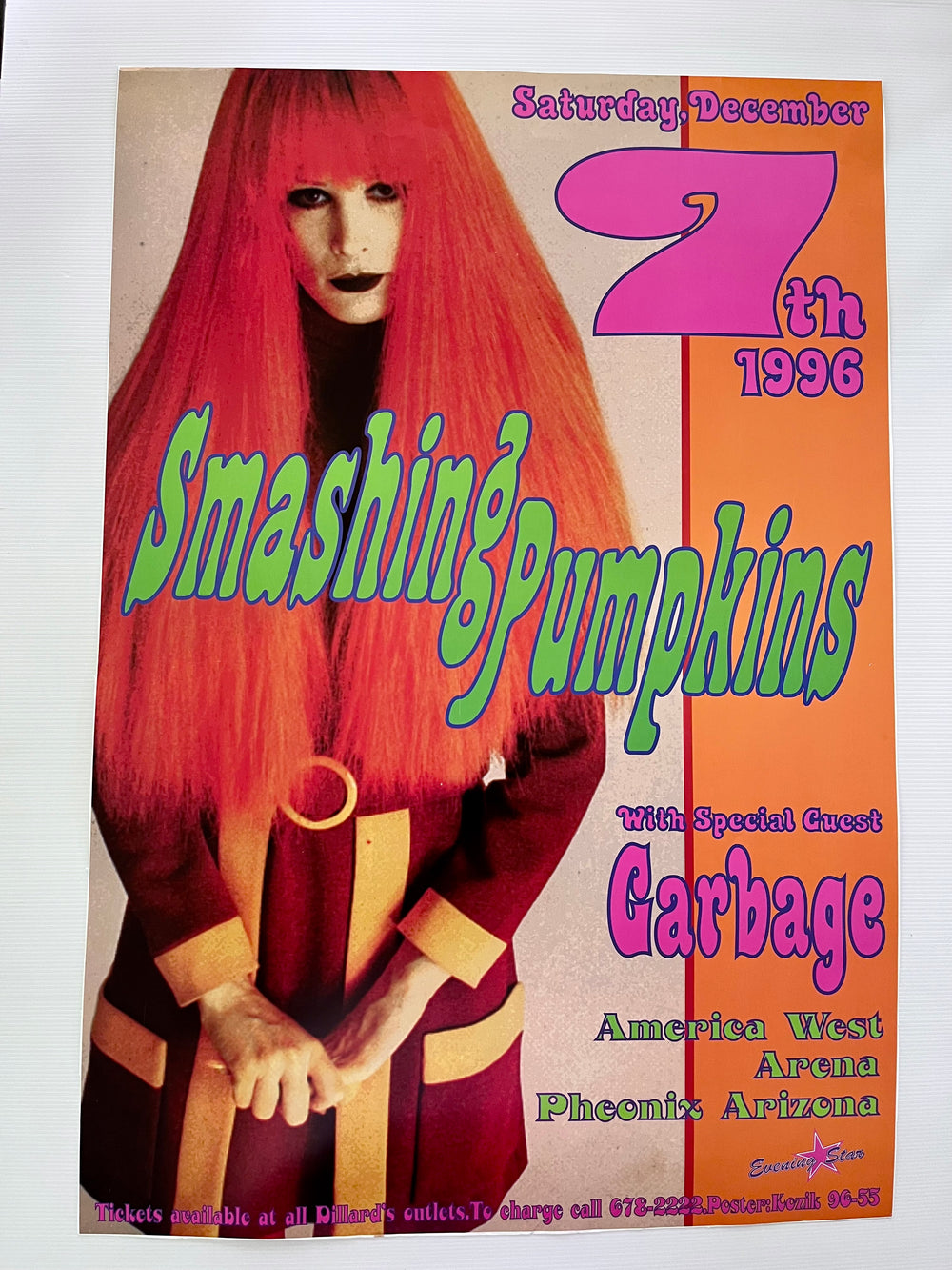 1996 Smashing Pumpkins Garbage Phoenix Frank Kozik Original Concert Poster 96-55