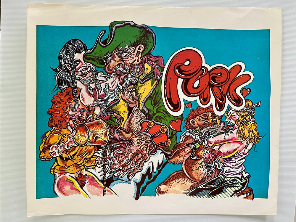 1974 S. Clay Wilson PORK Underground Comix Original Promo Poster 24x20
