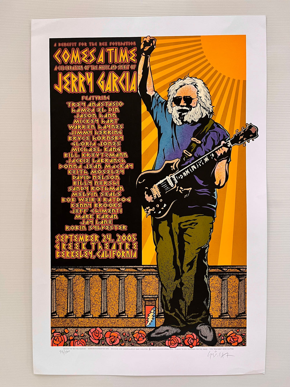 2005 Jerry Garcia Comes A Time Rex Foundation Gary Houston Signed #73/300 Poster