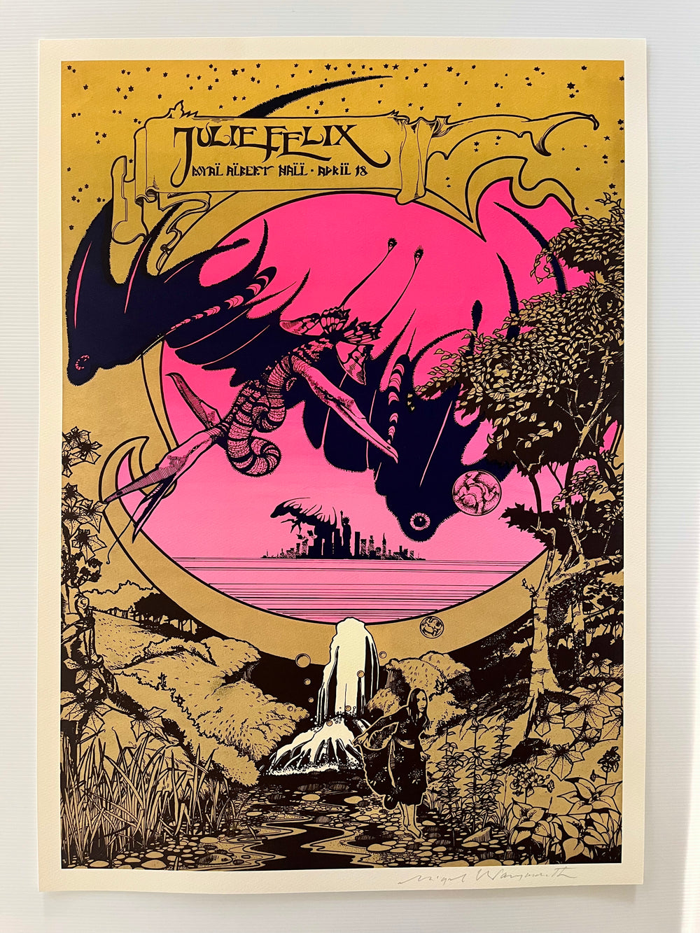 Nigel Waymouth Julie Felix Royal Albert Hall Signed Hapshash Psychedelic Poster