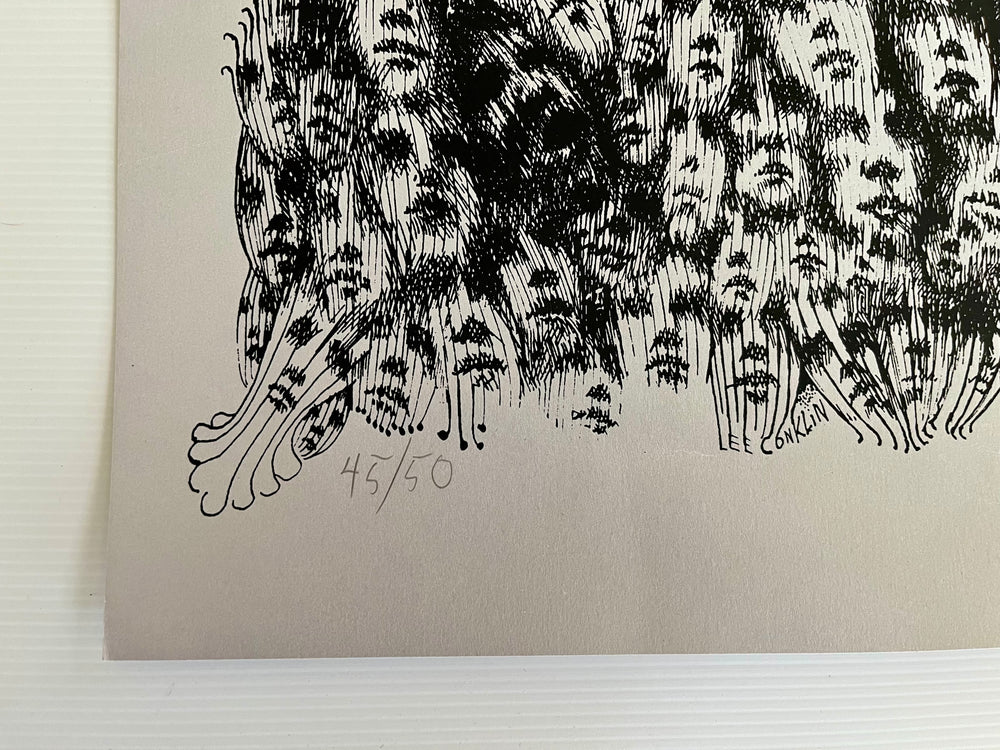 Lee Conklin FACES Signed #45/50 Limited Edition Psychedelic Serigraph BG-112 Art