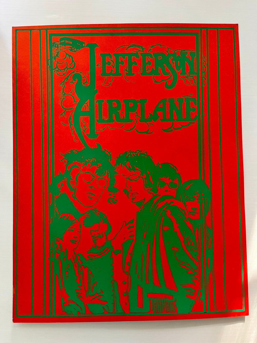 1967 Jefferson Airplane Original Psychedelic Serigraph Poster Rare Red Green 28x22