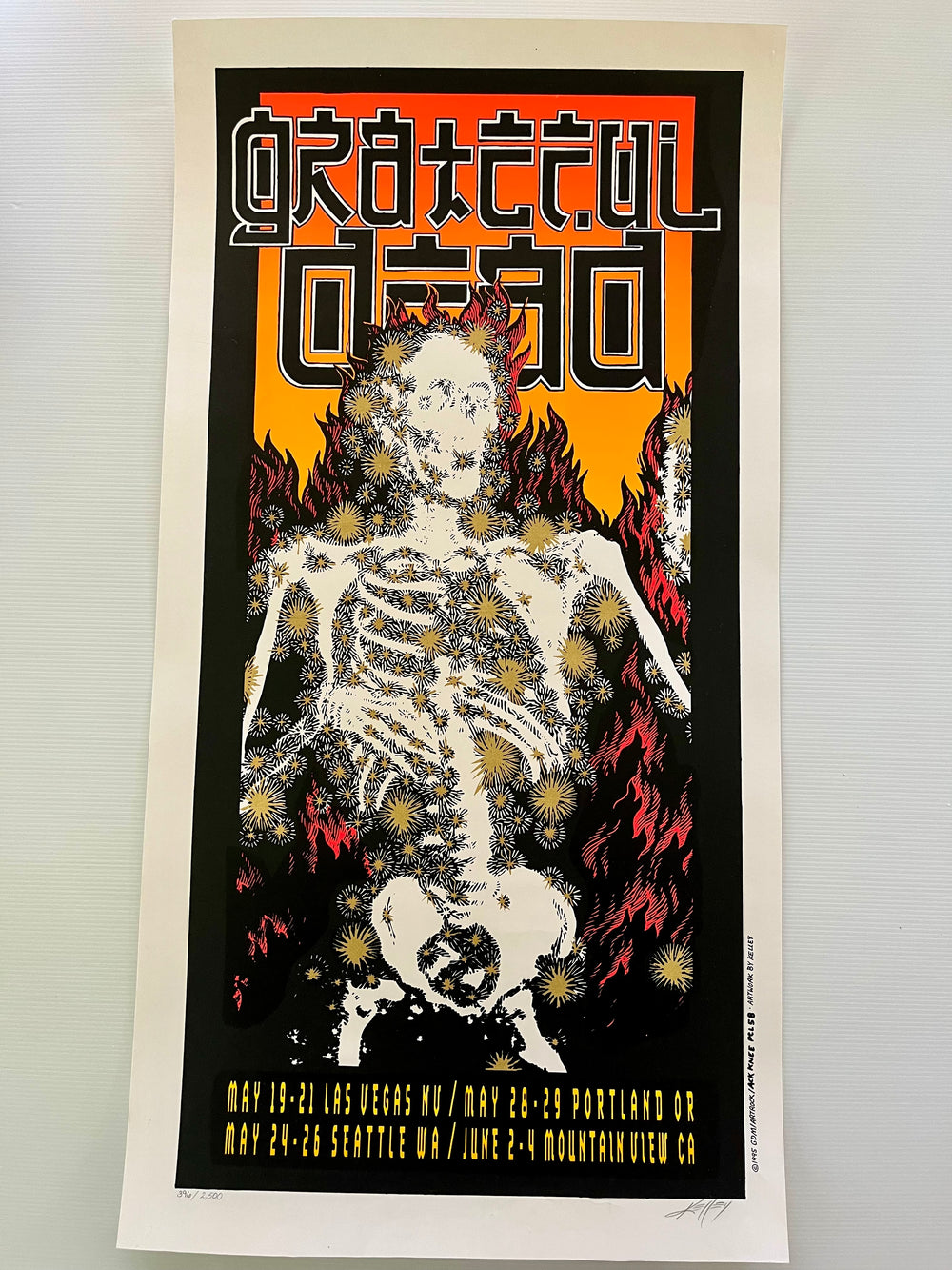 Grateful Dead 1995 West Coast Tour Alton Kelley Signed #396/2500 Concert Poster