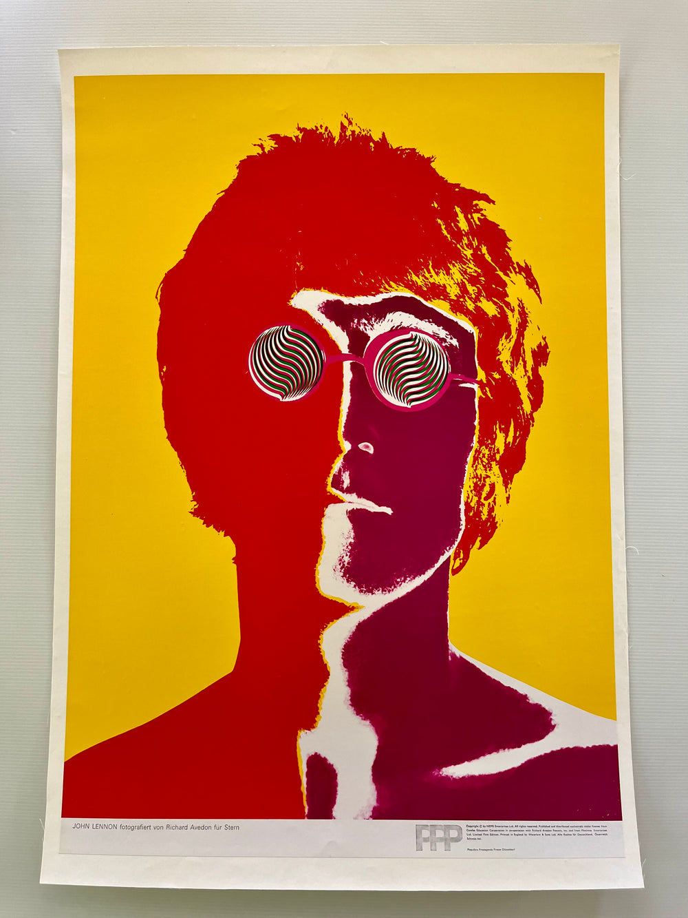 1967 Richard Avedon John Lennon Beatles Stern Psychedelic Poster Original Printing