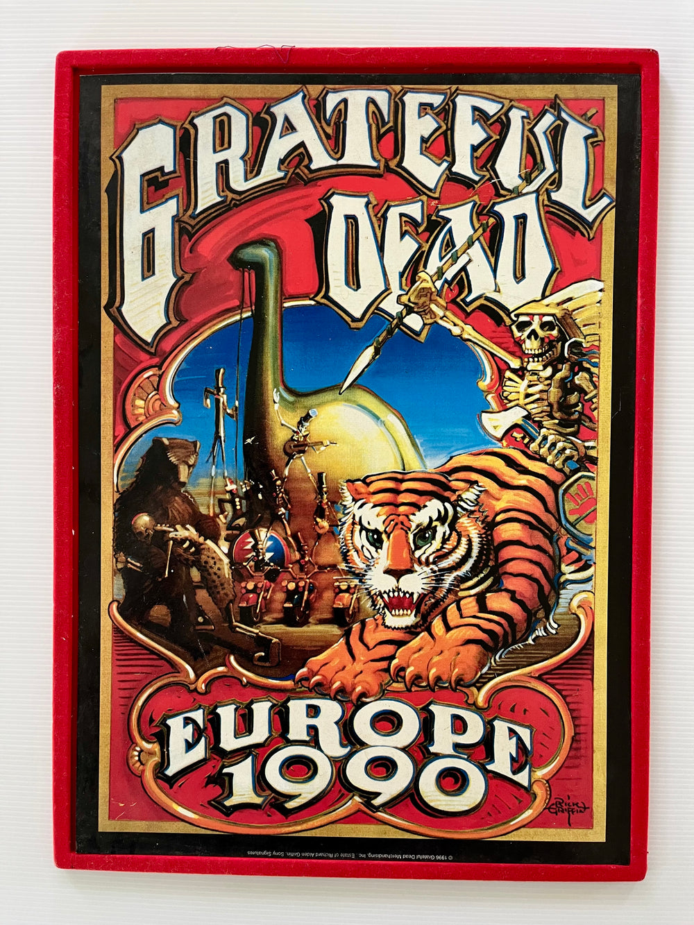 Grateful Dead Europe 1990 Rick Griffin Metal Poster Plaque 1996 Sony Signatures