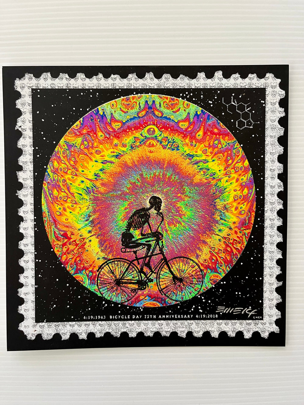 EMEK Signed Bicycle Day 75th Anniversary 2018 LSD Albert Hofmann 6x6 Mini Print