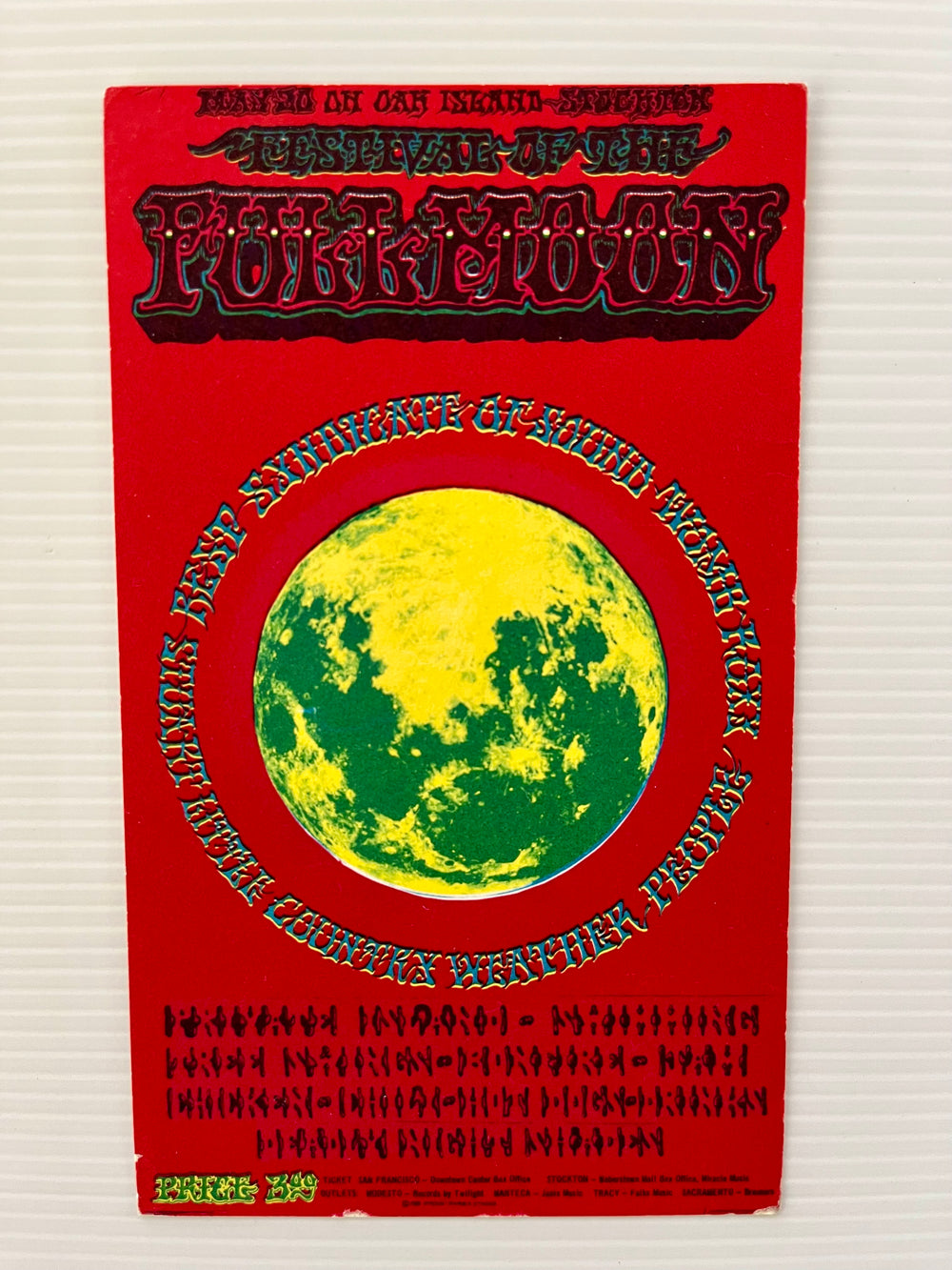 1969 Festival of the Full Moon AOR 3.25 Original Concert Poster Country Weather
