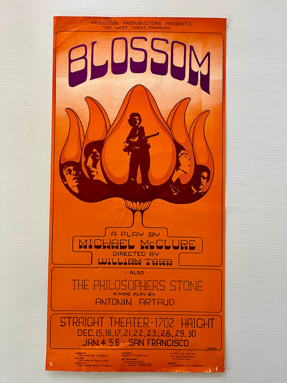 1967 Blossom Michael McClure Straight Theater Randy Salas Psychedelic Poster SF