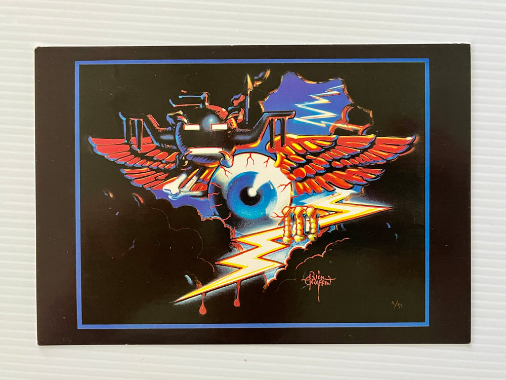 998 Rick Griffin Flying Eyeball Psychedelic Art Postcard Classico San Francisco