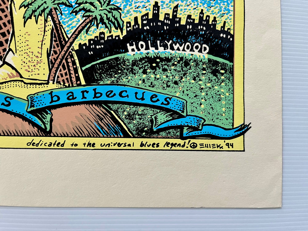 B.B. King 1994 Universal CityWalk Grand Opening Poster Emek Blues Club Los Angeles